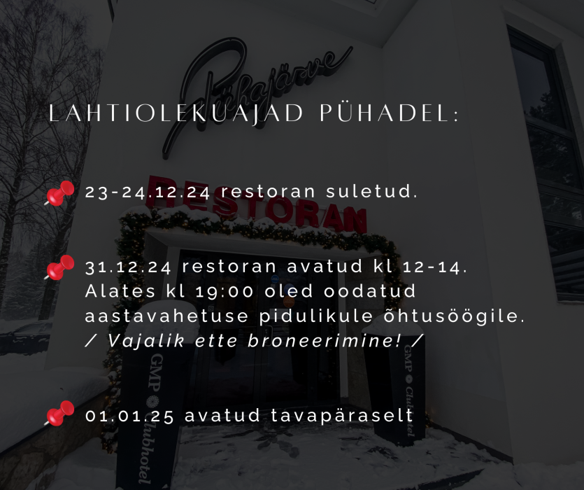 EST.Pühad.Lahtiolekuajad